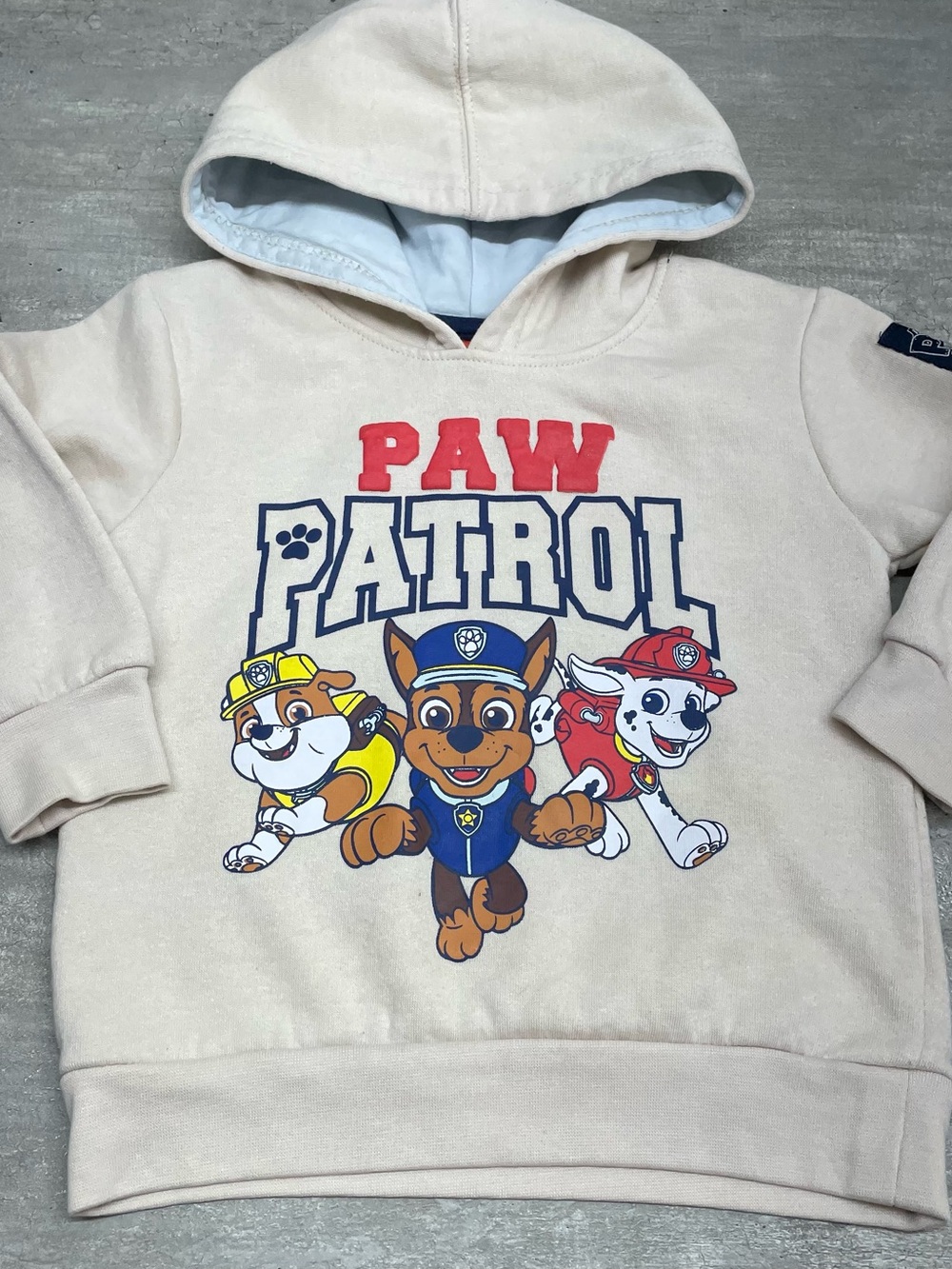 Nickelodeon Paw Patrol Hoodie 2T Cream‎ UNISEX Graphic Chase Marshall Rubble